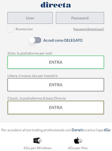 login piattaforme directa per trading online